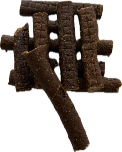 A pile of dehydrated kangaroo sticks.