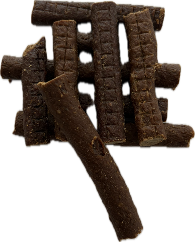 A pile of dehydrated kangaroo sticks.